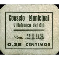 25 Céntimos Villafranca del Cid
