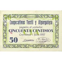 50 Céntimos Crevillente, Cooperativas Textil y Alpargatera