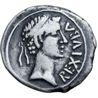 Denarius - Juba II and Cleopatra Selene Caesarea