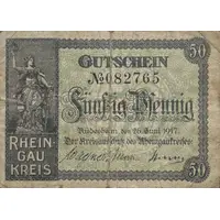 50 Pfennigs waves and value in underprint