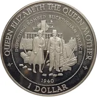 1 Dollar - Elizabeth II Queen Mother - Bombed Palace