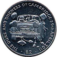 2 Pounds - Elizabeth II Aston Martin Volante