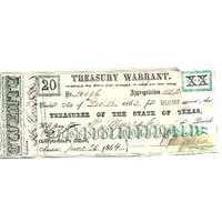 20 Dollars Treasury Warrant - State of Texas