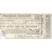 20 Dollars Treasury Warrant - State of Texas