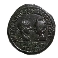 Æ27 - Gordian III and Tranquillina Anchialus