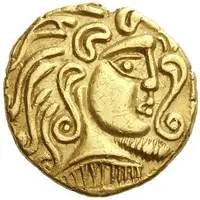 Gold Stater with vertical lines Class II