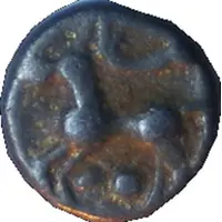 1/4 Stater with segments of circles, horse on the left