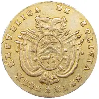 1/2 Escudo -Manuel Isidoro Belzú Golden llama - Monetary Medal