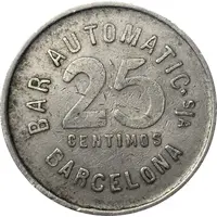 25 Centimos - Bar Automatic Nickel