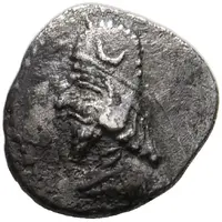 Obol - Darayan II King right of altar