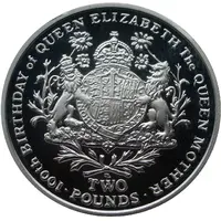 2 Pounds - Elizabeth II Queen Mother, silver
