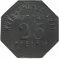 25 Pfennig - Bonn Hauptmannsche Druckerei