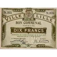10 Francs - Ville de Lille