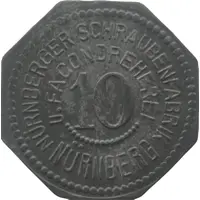 10 Pfennig - Nürnberg Nürnberger Schraubenfabrik u. Facondreherei