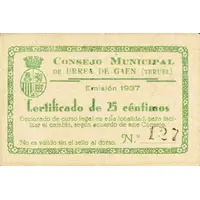 25 Céntimos Urrea de Gaén