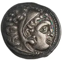 Drachm In the name of Alexander III, Kolophon