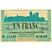 1 Franc - Chambre de Commerce de Béziers 34