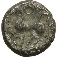 Uncertain Obol with horse and rings