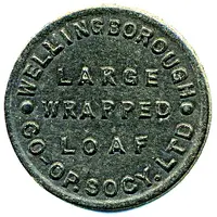 Bread Token - Large Wrapped Loaf, Wellingborough CSL Northamptonshire