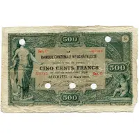 500 Francs Neuchâtel Cantonal Bank