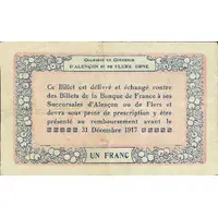 1 Franc - Chambres de commerce d'Alençon et de Flers [61]