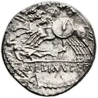 Denarius Postumia: Aulus Postumius Albinus, ROMA / A•ALBINVS•S•F