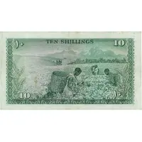 10 Shillings With Arabic numerals and text