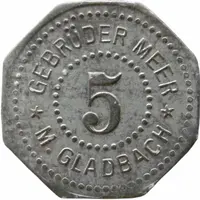 5 Pfennig - Mönchengladbach Gebrüder Meer