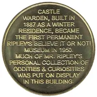 Token - Ripley's Believe It Or Not! Castle Warden, St. Augustine, Florida