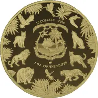 10 Dollars Tiger, gilded