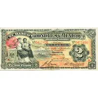 2 Pesos El Banco de Londres y Mexico