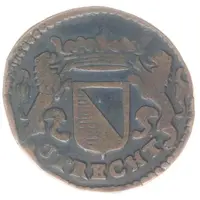 1 Duit Hybrid: obv (vertical stripes) x obv (horizontal stripes)