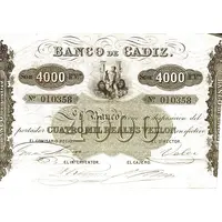 4000 Reales de Vellón Banco de Cádiz Default Category Banknotes Europe Spain Spain