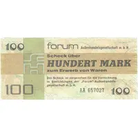 100 Mark Forum-Scheck