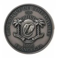 5000 Francs CFA Pegasus; gilt