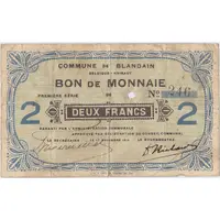 2 Francs Commune de Blandain