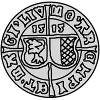 1 Ferding - Wolter von Plettenberg and Jasper Linde Riga, curved shield, child to the right