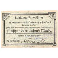 500 000 Mark Gewerbe- und Landwirtschafts-Bank