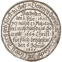 1/2 Thaler - John Ernest Death of Eleonora Dorothea, Widow of William IV