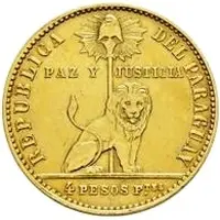 4 Pesos Fuertes Gold 'Bouvet' Pattern