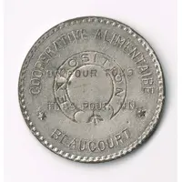 10 Centimes - Coopérative Alimentaire - Beaucourt [90] Counterstamped