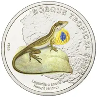 50 Colones Silky anole, colorized