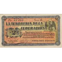2 Pesos La Tesorería de la Federación, Guaymas