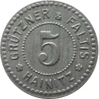 5 Pfennig - Hainitz Grützner and Faltis