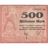500 000 000 Mark Deutsch-Luxemburgische Bergwerks- und Hütten-AG
