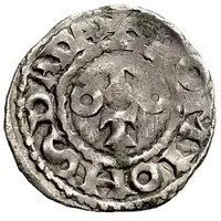 Denier - John XII and emperor Otto I hand