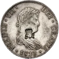 6 Shillings 1 Penny - George III FERDIN VII DEI GRATIA, incuse script, countermarked