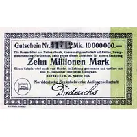 10 000 000 Mark Norddeutsche Seekabelwerke