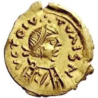 1 Tremissis In the name of Constans II, Short cross