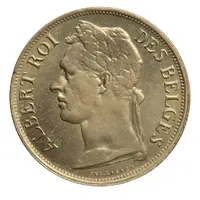 1 Franc - Albert I Bronze pattern, French text